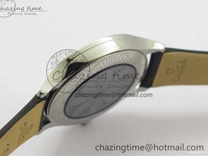 0811 Ladies’ De Ville Trésor Diamond SS 3AF 1:1 Best Edition White MOP Dial RG Markers On Black Fabric strap Swiss Quartz Comfortable 7884